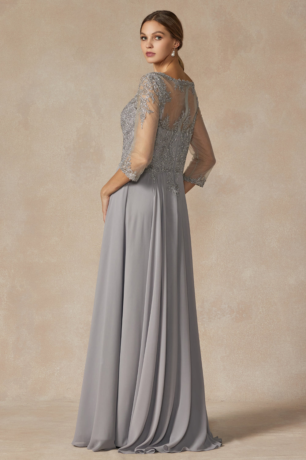 Juliet M12 mother of the bride dress back view, option 2