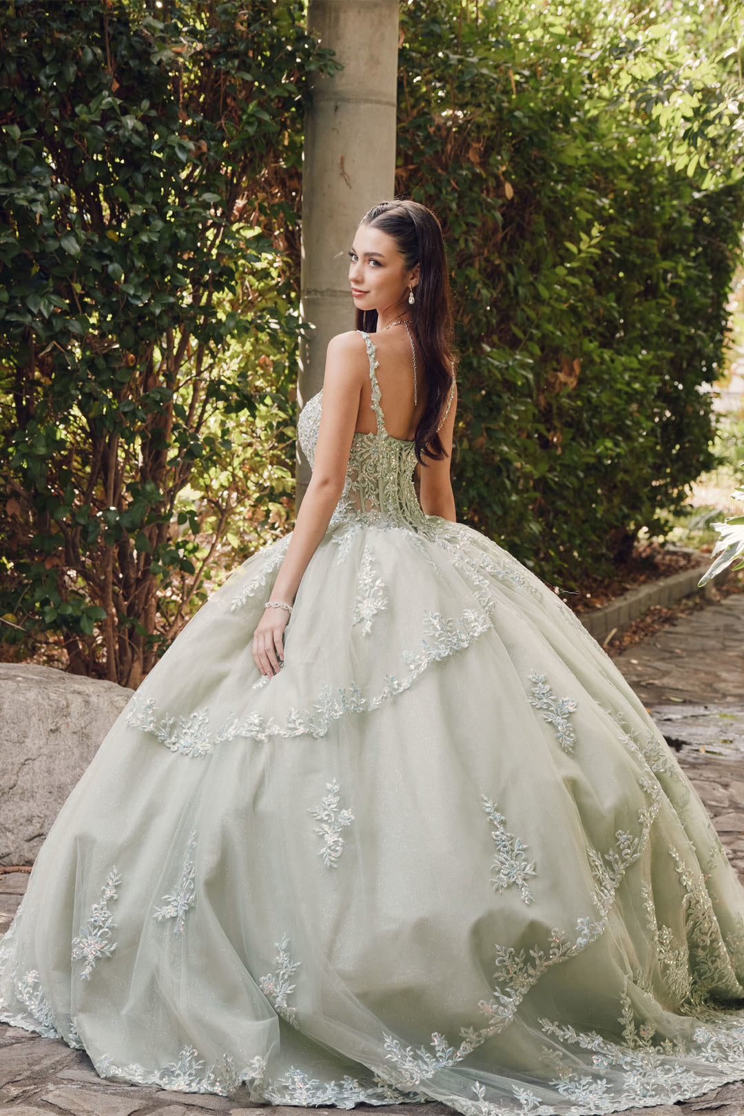 Juliet JT1450J ball gown back view option 2