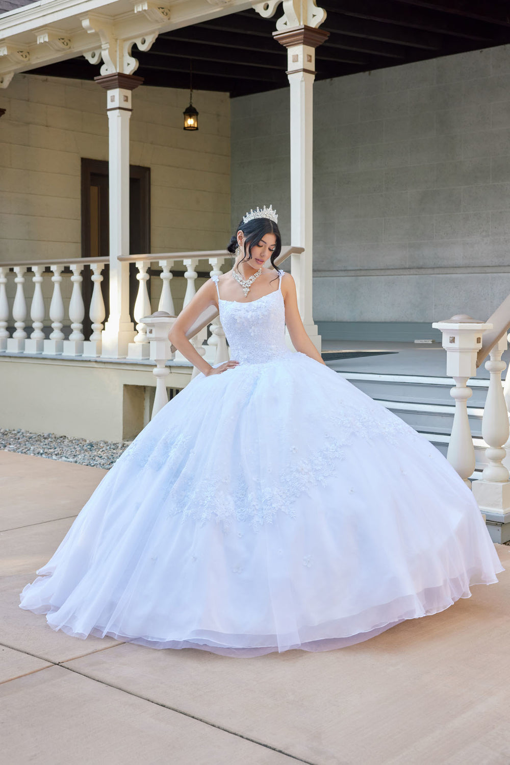 Juliet JT1496HW ball gown quinceanera dress front view, option 2
