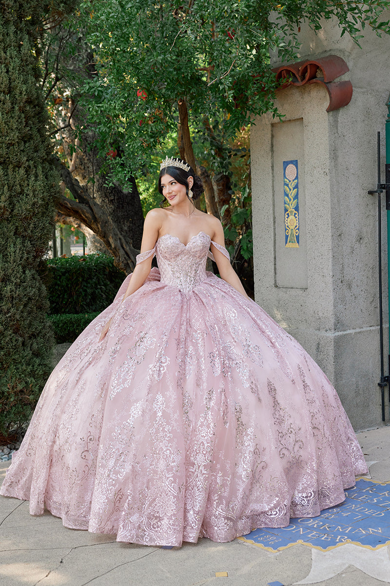 Juliet JT1510H off-shoulder quinceanera ball gown front view