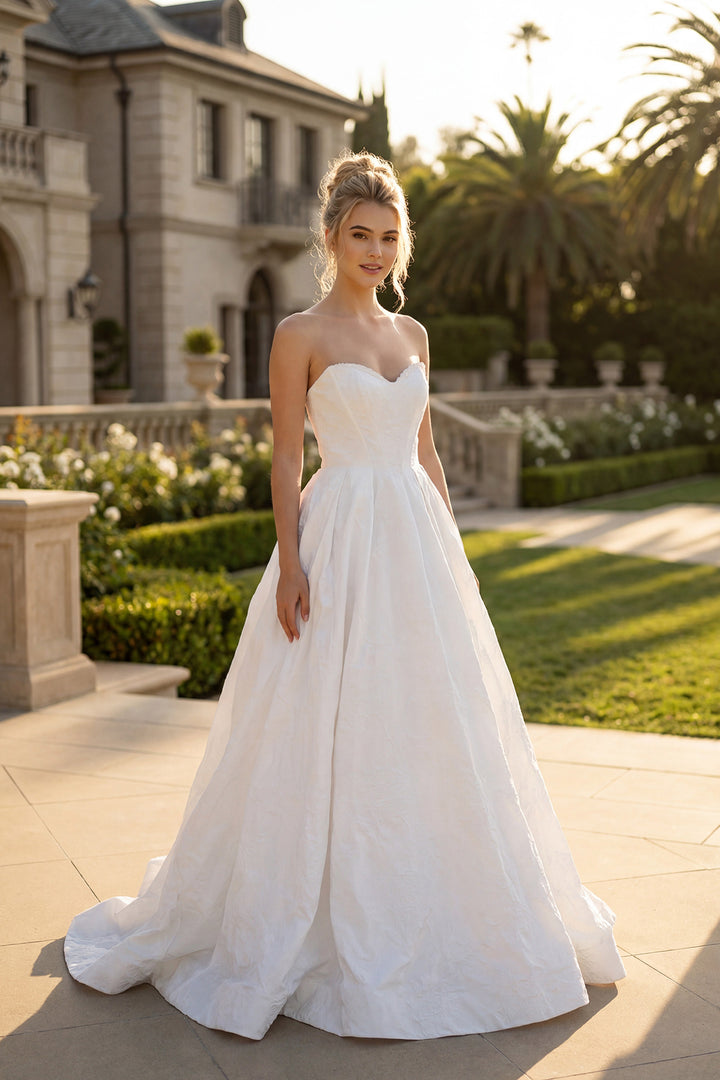Juliet JT2692AW A-line bridal gown front three-quarter view