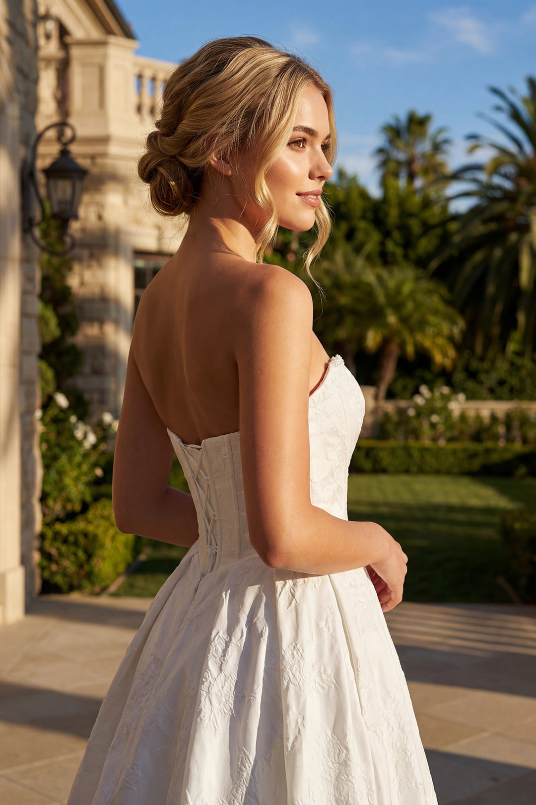Juliet JT2692AW A-line bridal gown back bodice detail view