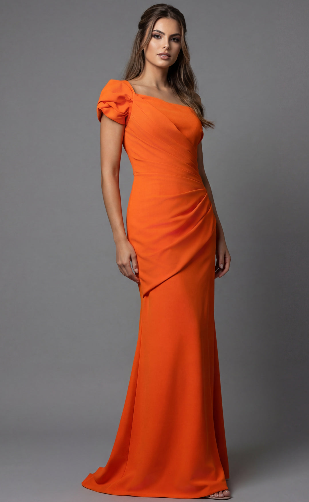 Jovani 09961 One Shoulder Draped Evening Gown With Soft Pleating