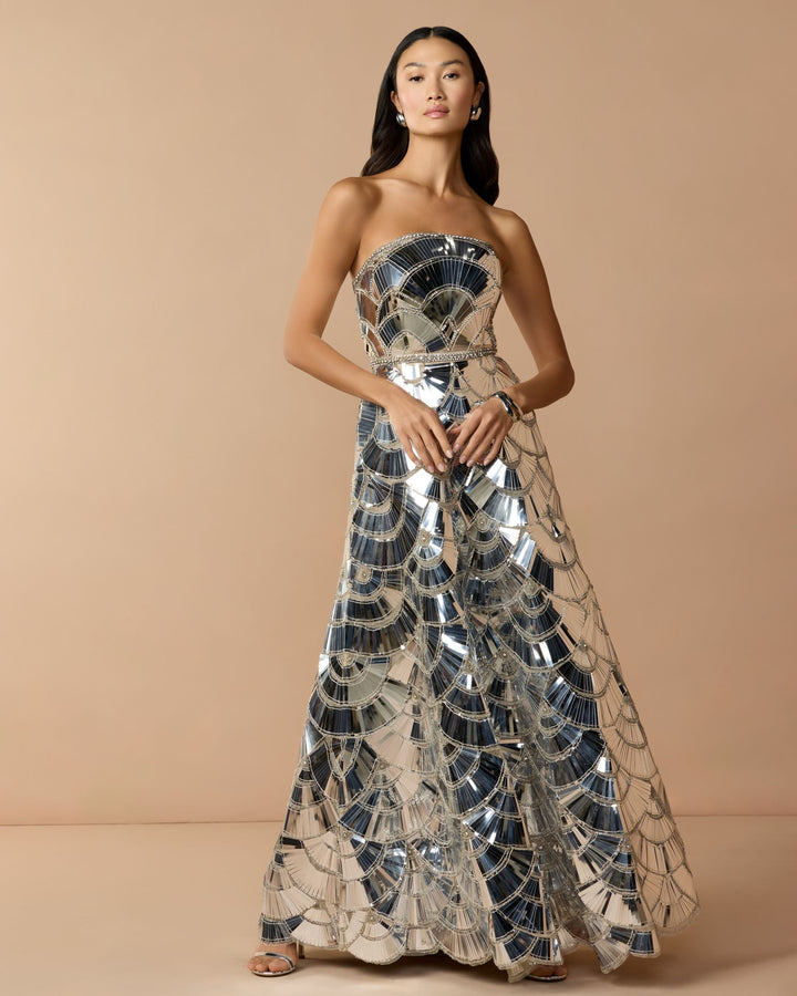 Mac Duggal 10168 Hand Embellished Strapless Ball Gown