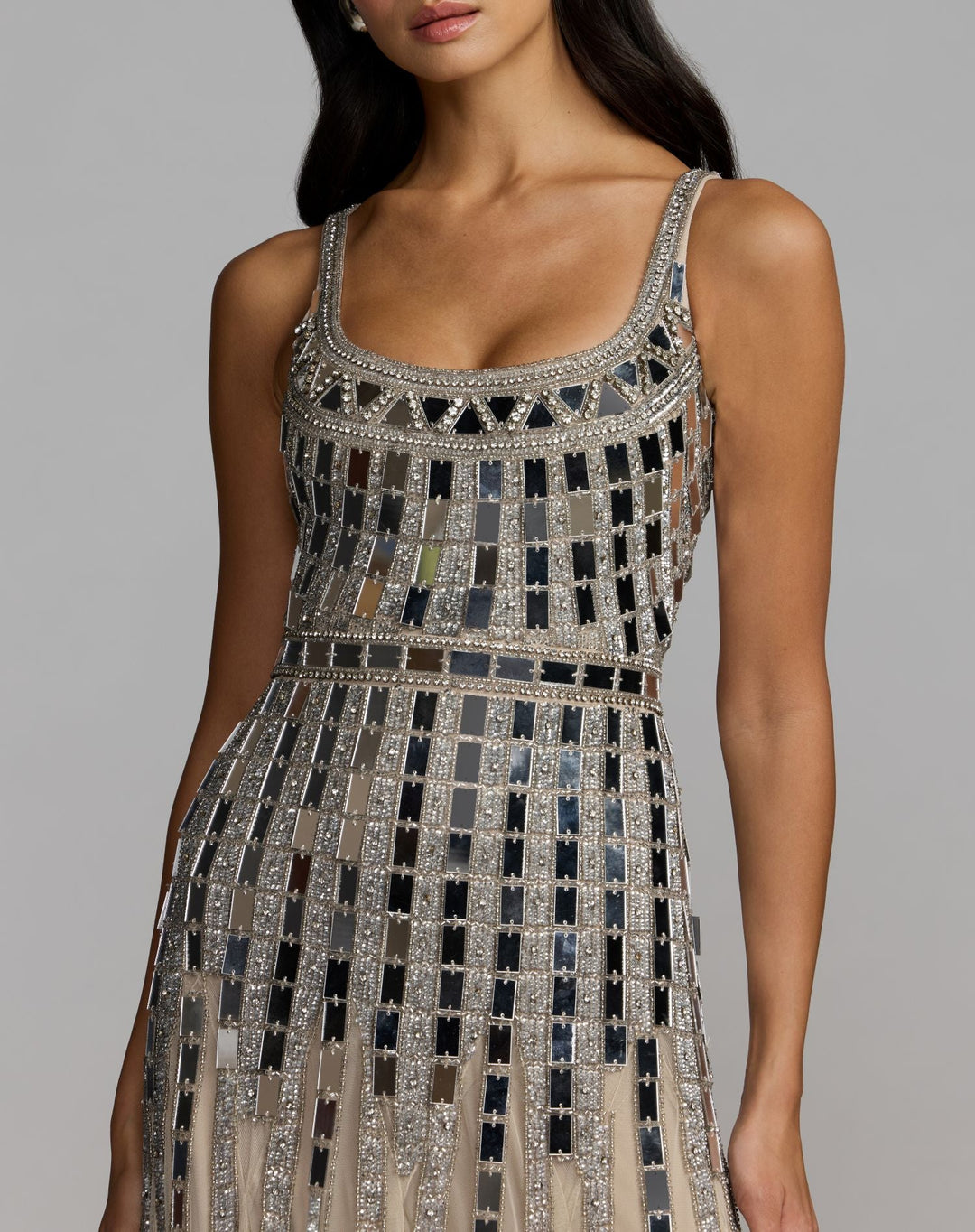 Mac Duggal 10179 Mirror Embellished Sleeveless Evening Gown