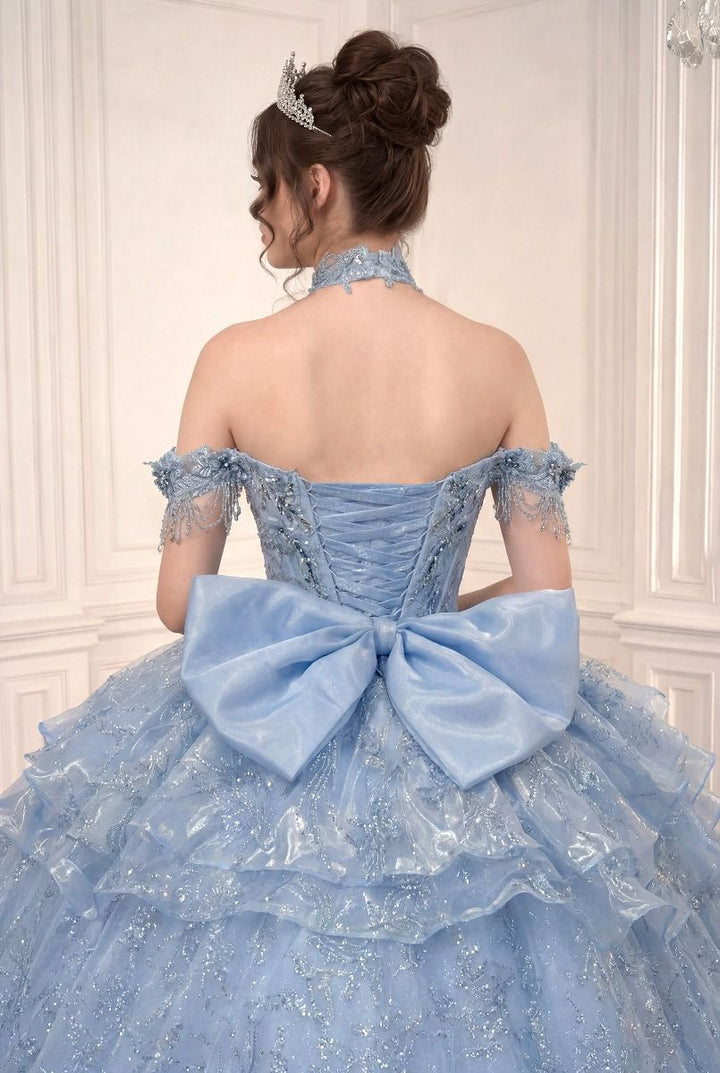 Ladivine 15742 Convertible Off-Shoulder Corset Quinceañera Ball Gown to Mini Dress