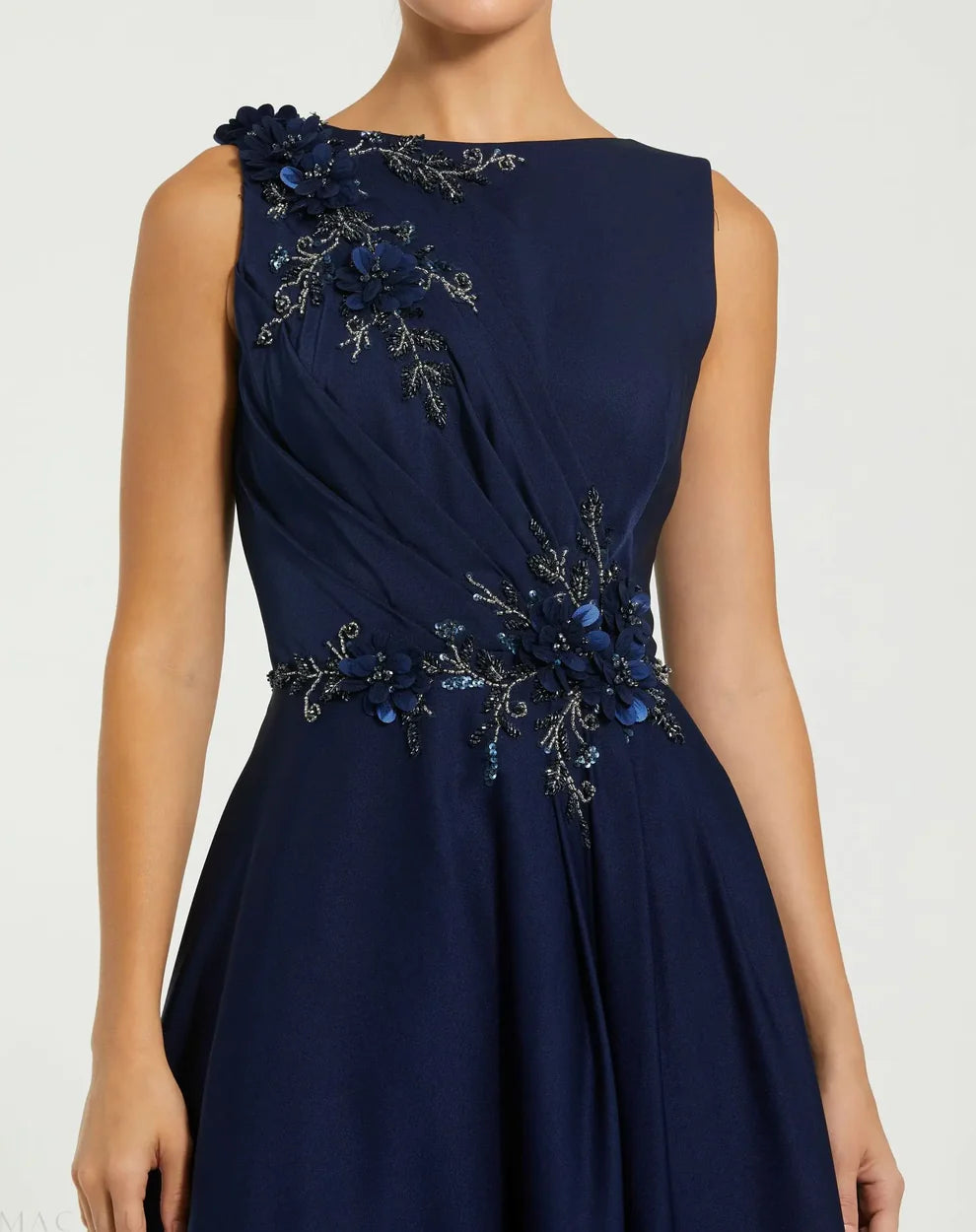 Mac Duggal 20365 Floral Applique Sleeveless A Line Gown