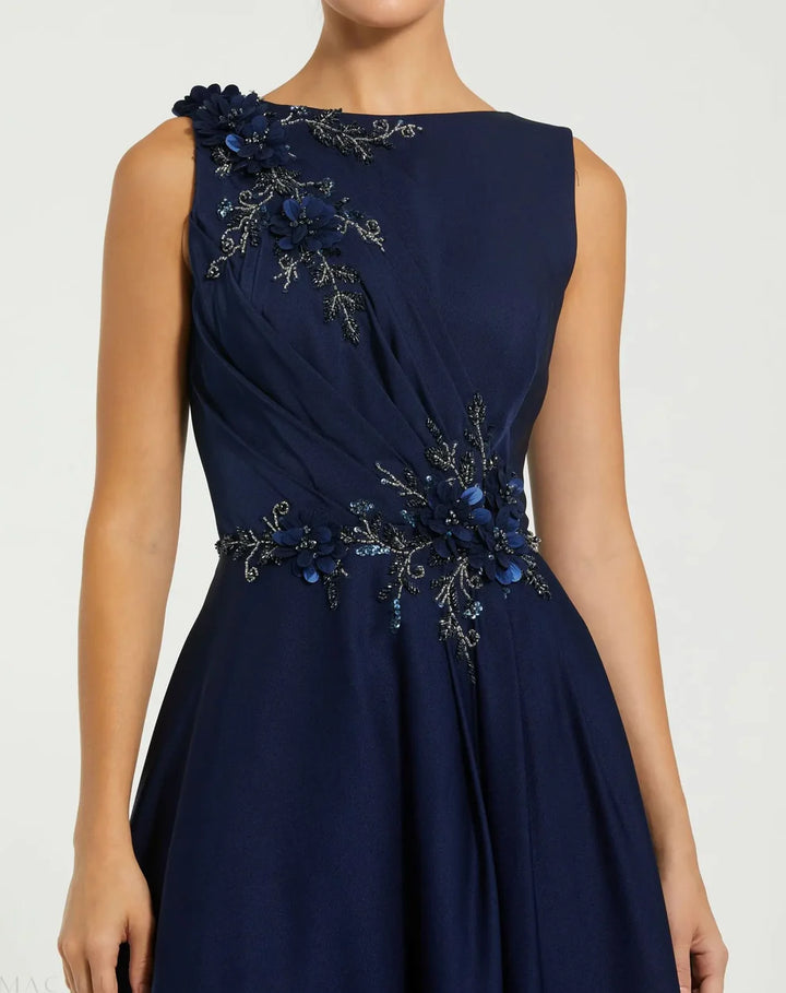 Mac Duggal 20365 Floral Applique Sleeveless A Line Gown