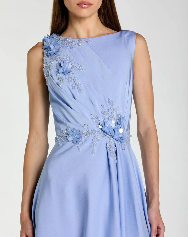 Mac Duggal 20365 Floral Applique Sleeveless A Line Gown