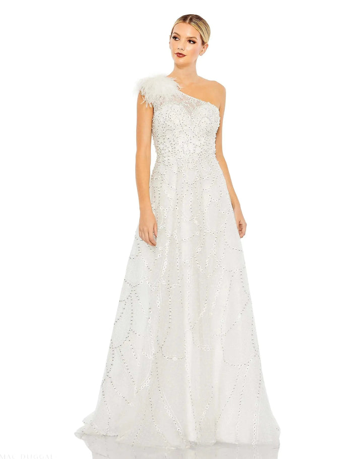 Mac Duggal 20389 Embellished One Shoulder A Line Gown