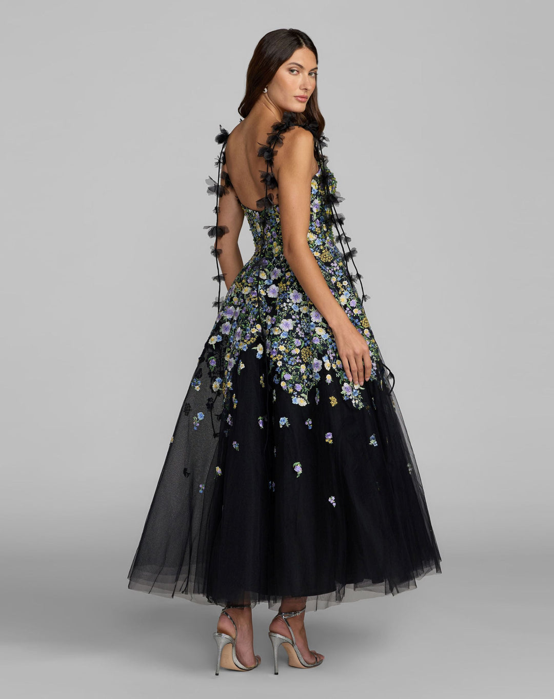 Mac Duggal 21356 Floral Embroidered Sweetheart Neck A-Line Dress