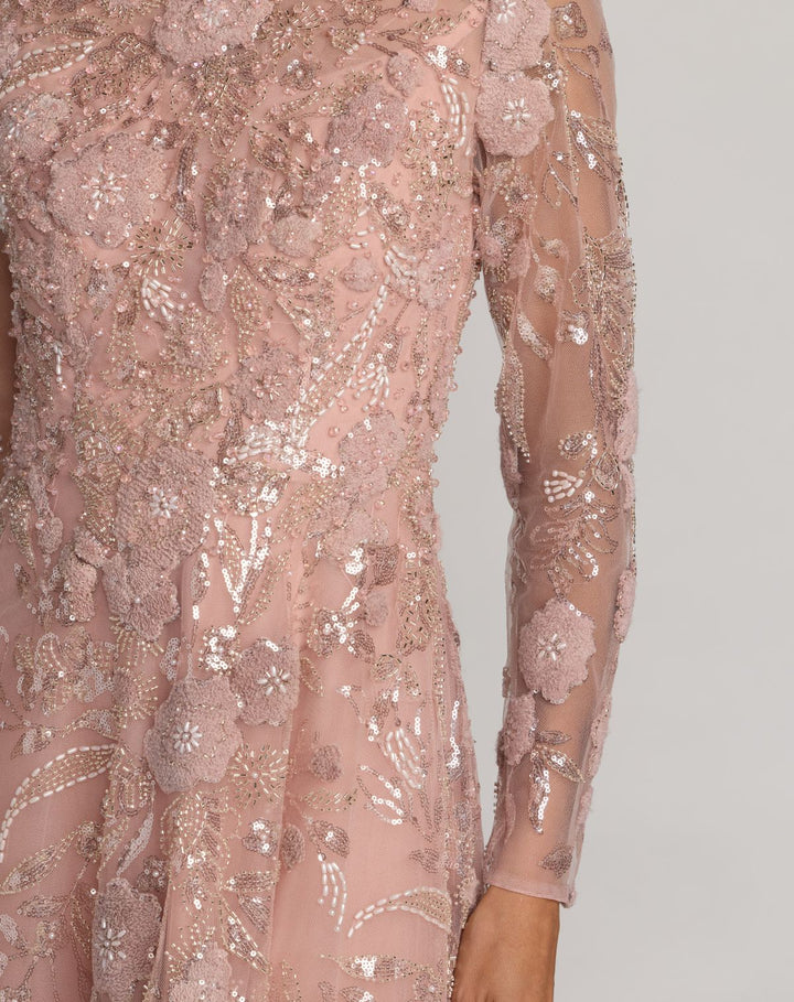 Mac Duggal 21366 Embellished Long Sleeve Evening Gown