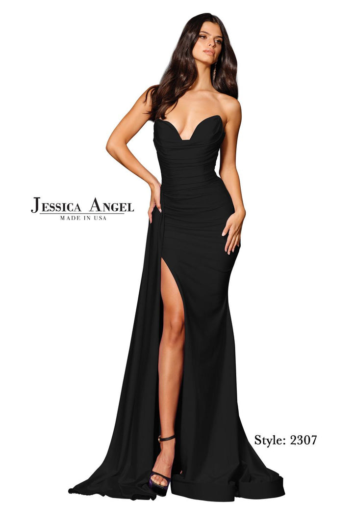 Jessica Angel 2307 jersey evening gown alternate view 3