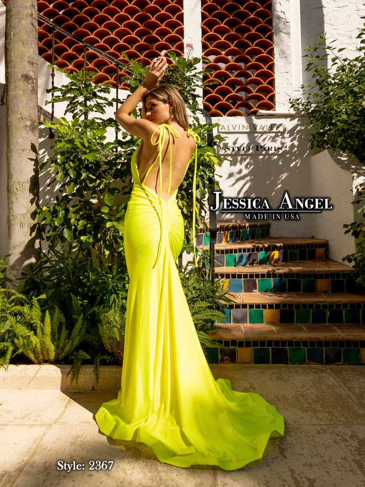 Jessica Angel 2367 mermaid prom dress back view