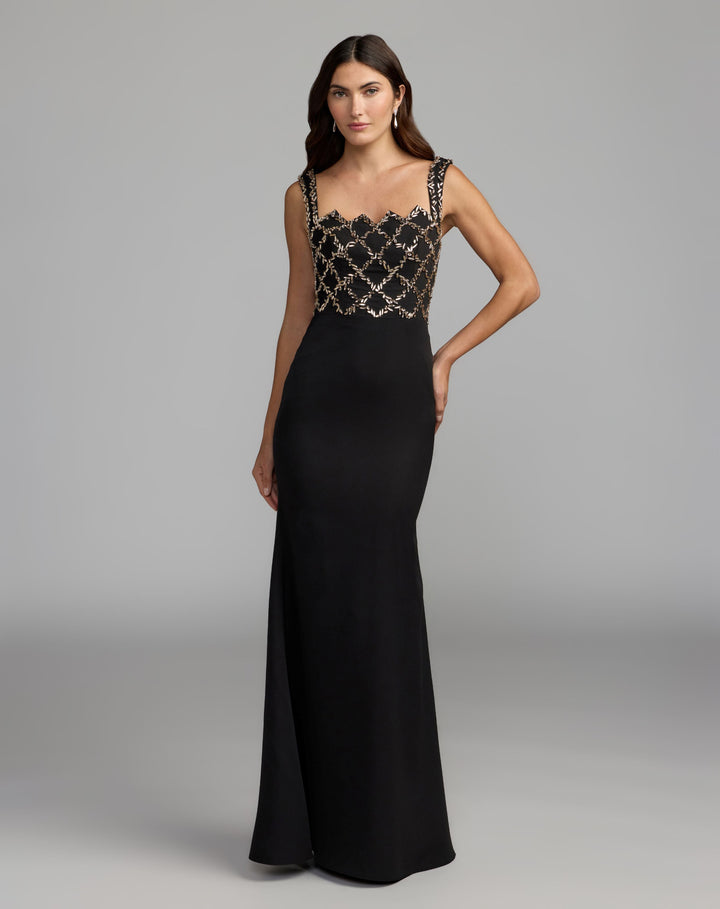 Mac Duggal 2416 Embellished Square Neck Column Gown