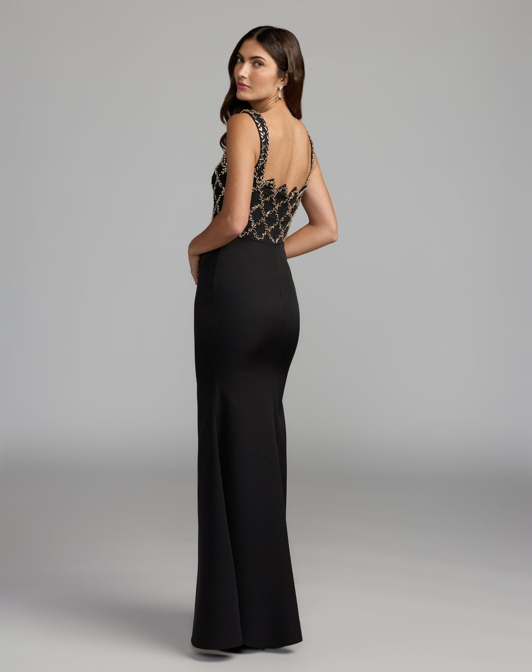 Mac Duggal 2416 Embellished Square Neck Column Gown