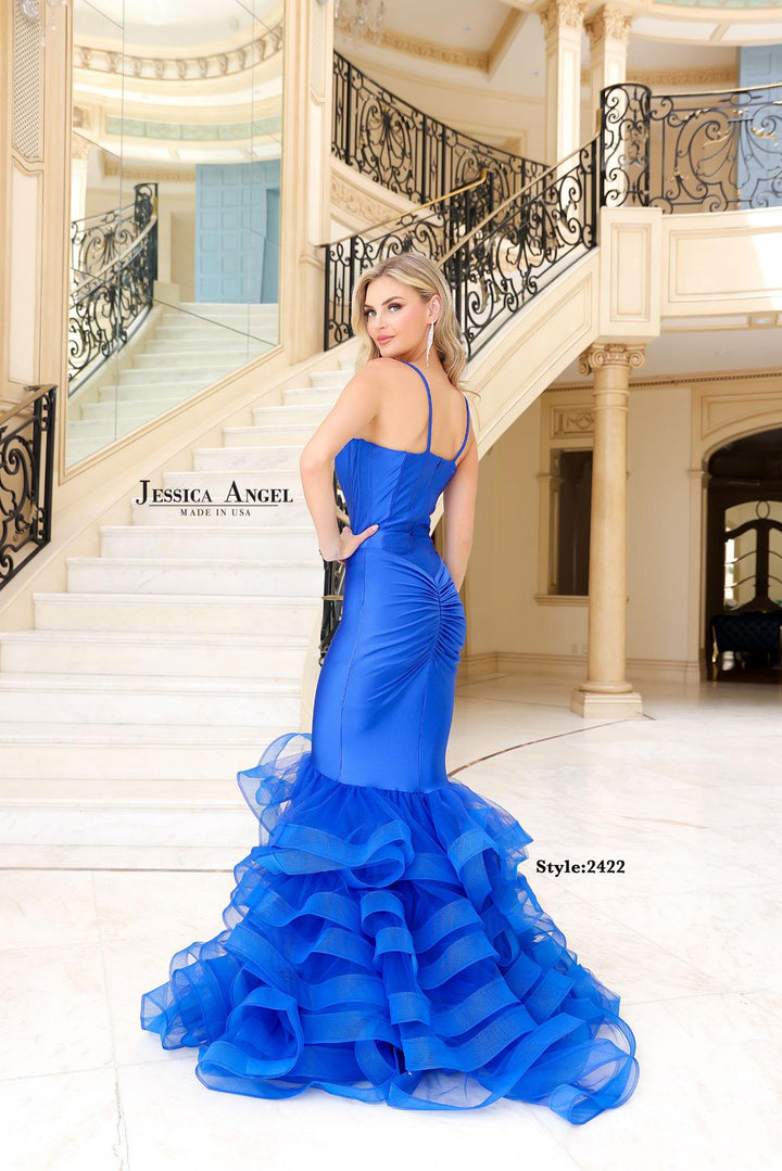 Jessica Angel 2422 ruffle mermaid gown alternate view 2