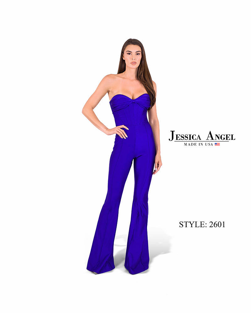 Jessica Angel 2601 Strapless Sweetheart Flared Leg Jersey Jumpsuit view 4