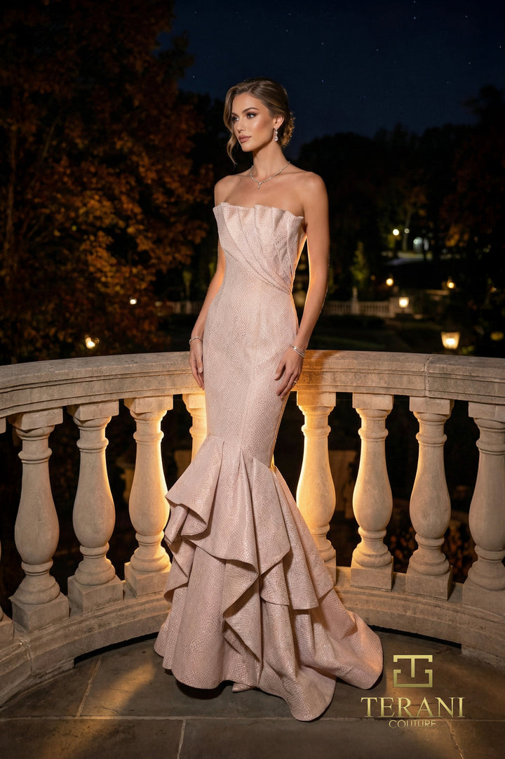 Terani 262E7108 Strapless Sleeveless Mermaid Dress