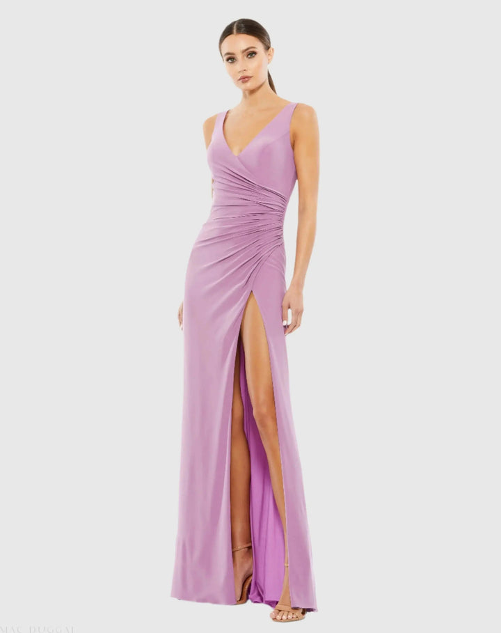 Mac Duggal 26513 Faux Wrap Sleeveless V Neck Gown