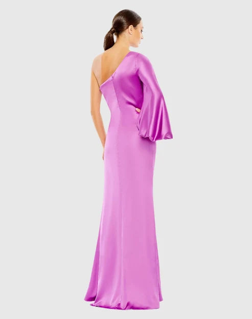 Mac Duggal 26588 Satin Puff Sleeve Gown