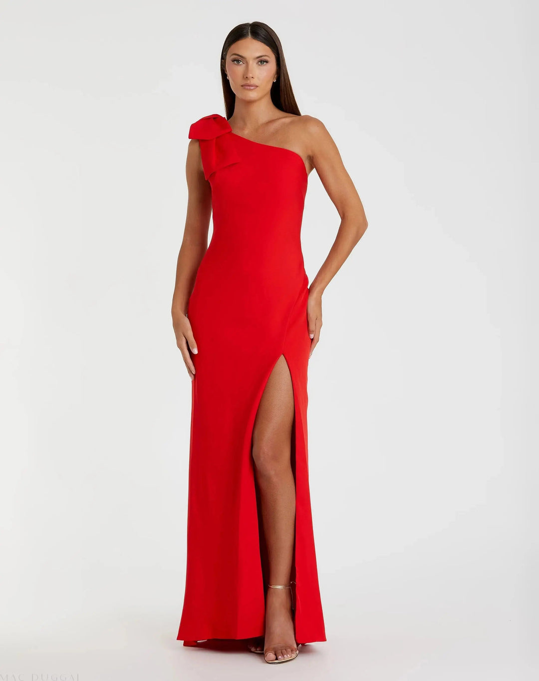 Mac Duggal 26665 Crepe One Shoulder Bow Gown