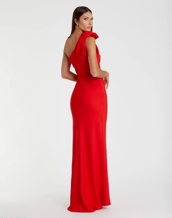 Mac Duggal 26665 Crepe One Shoulder Bow Gown
