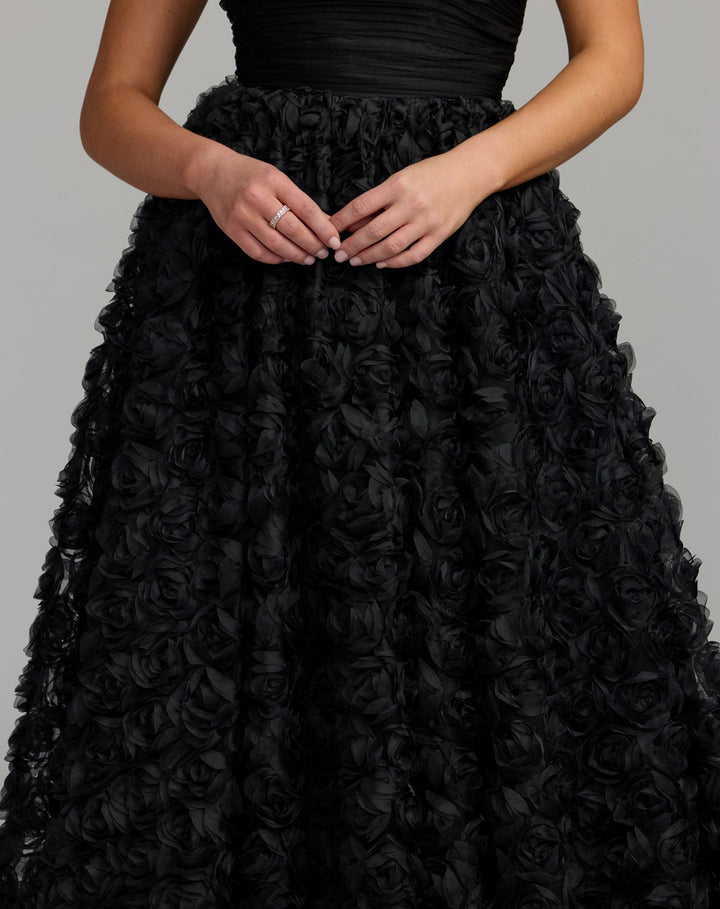 Mac Duggal 27783 Strapless 3D Rosette Ball Gown