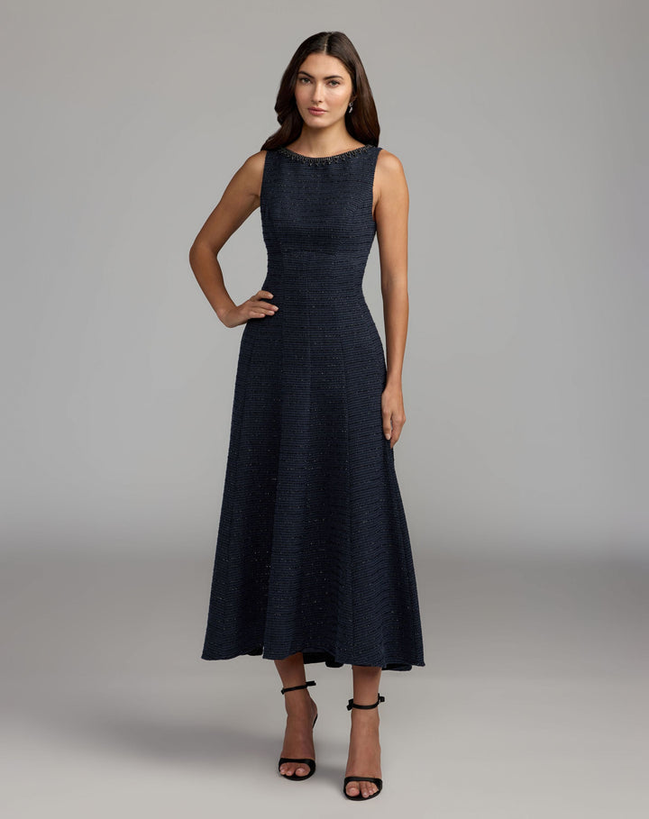 Mac Duggal 27870 Sleeveless A-Line Boucle Midi Dress