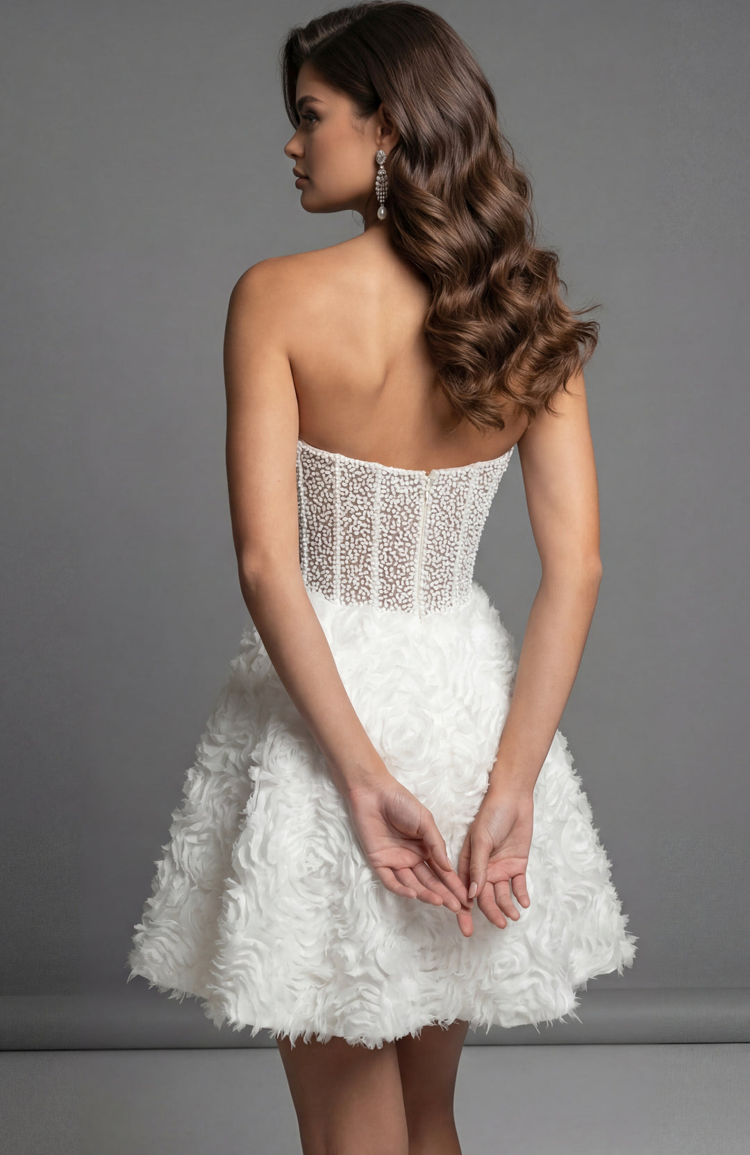 Jovani 36578 White Strapless Sweetheart Neck Short Dress - FOSTANI.com