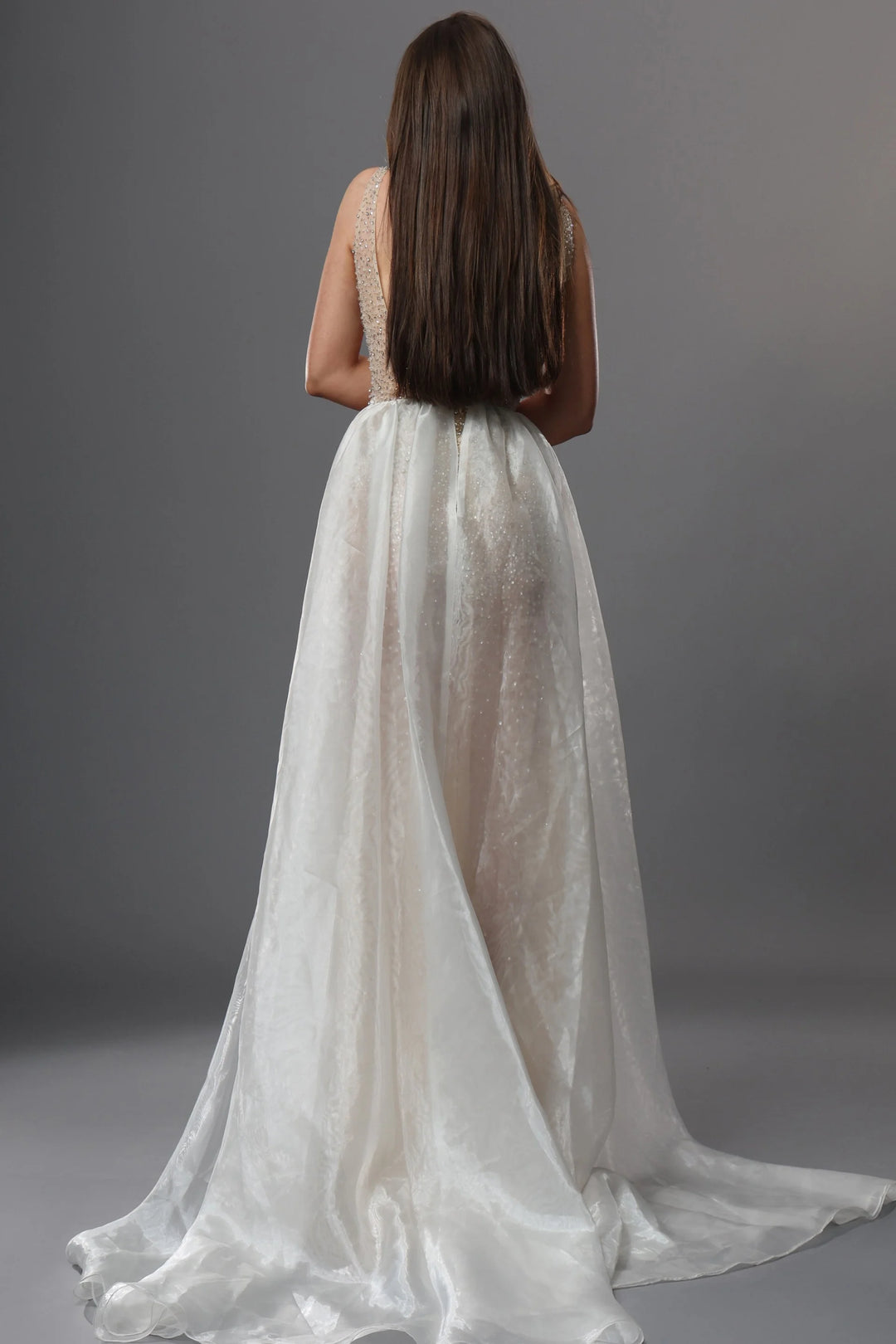 Jovani 39043 Crystal Embellished Fitted Evening Gown With Cape