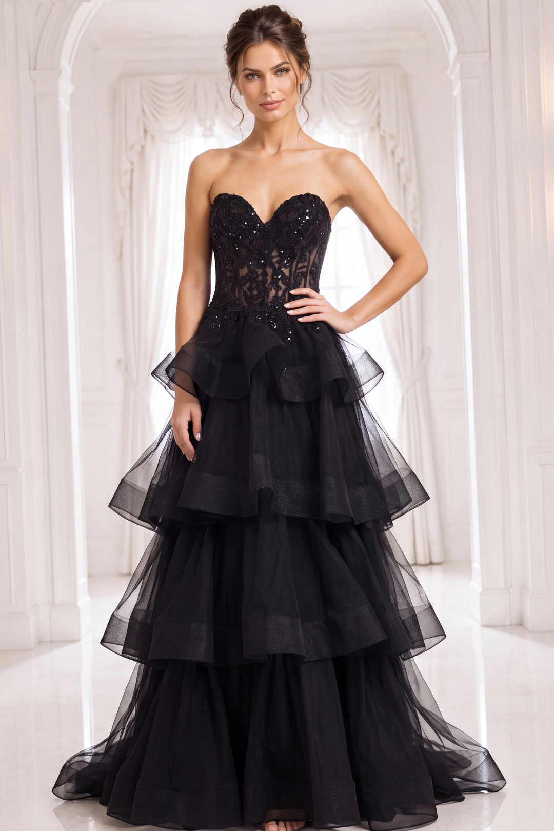 Jovani 40502 Strapless Tiered Prom 2026 Dress