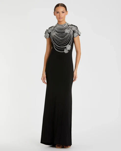 Mac Duggal 42055 High Neck Embellished Column Gown