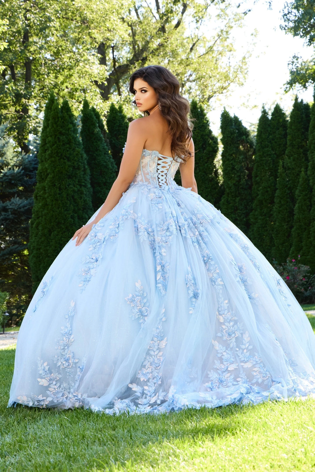 Jovani Q43433 Princess Quinceañera Gown With Floral Embroidery