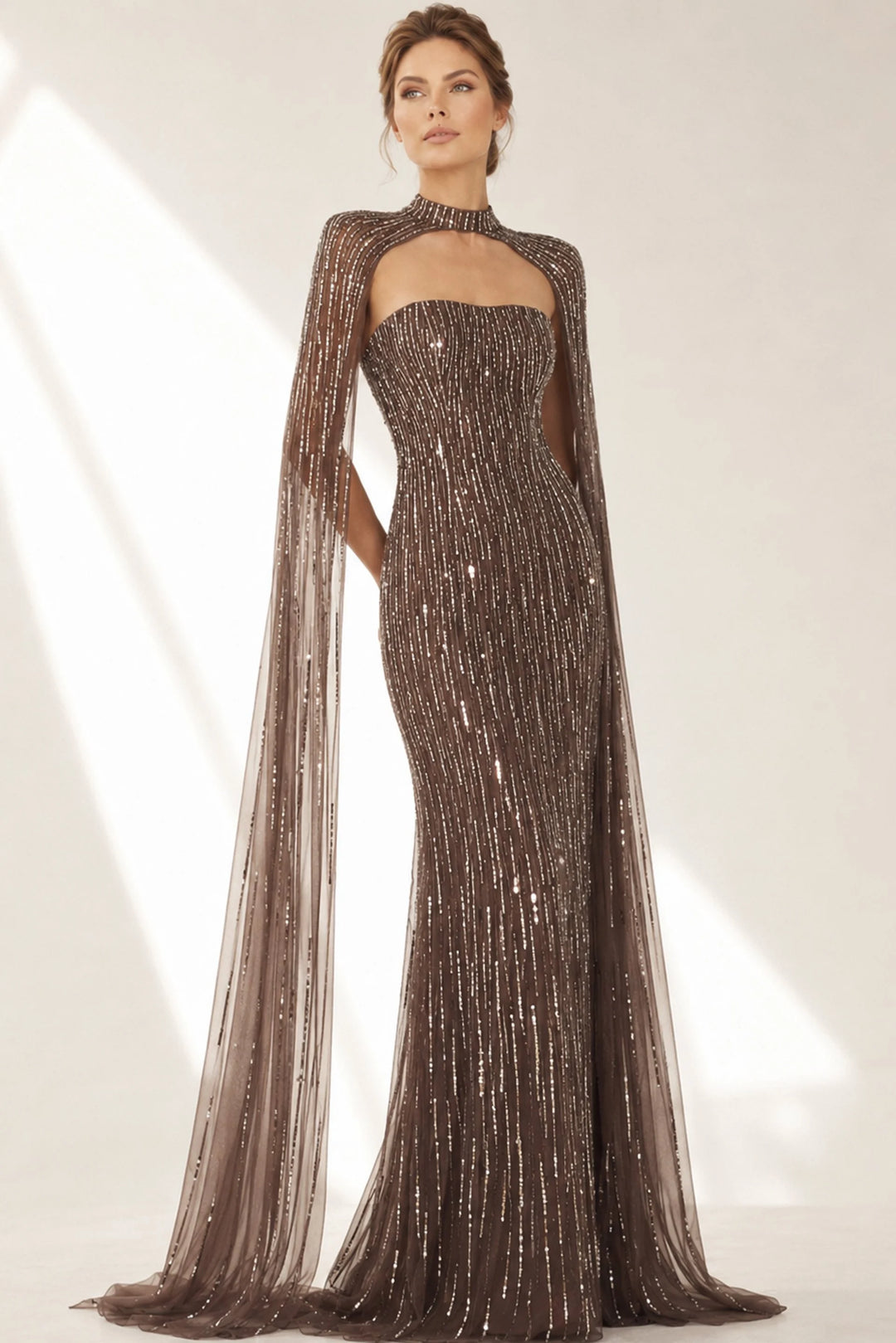 Jovani 46060 Beaded Column Evening Dress