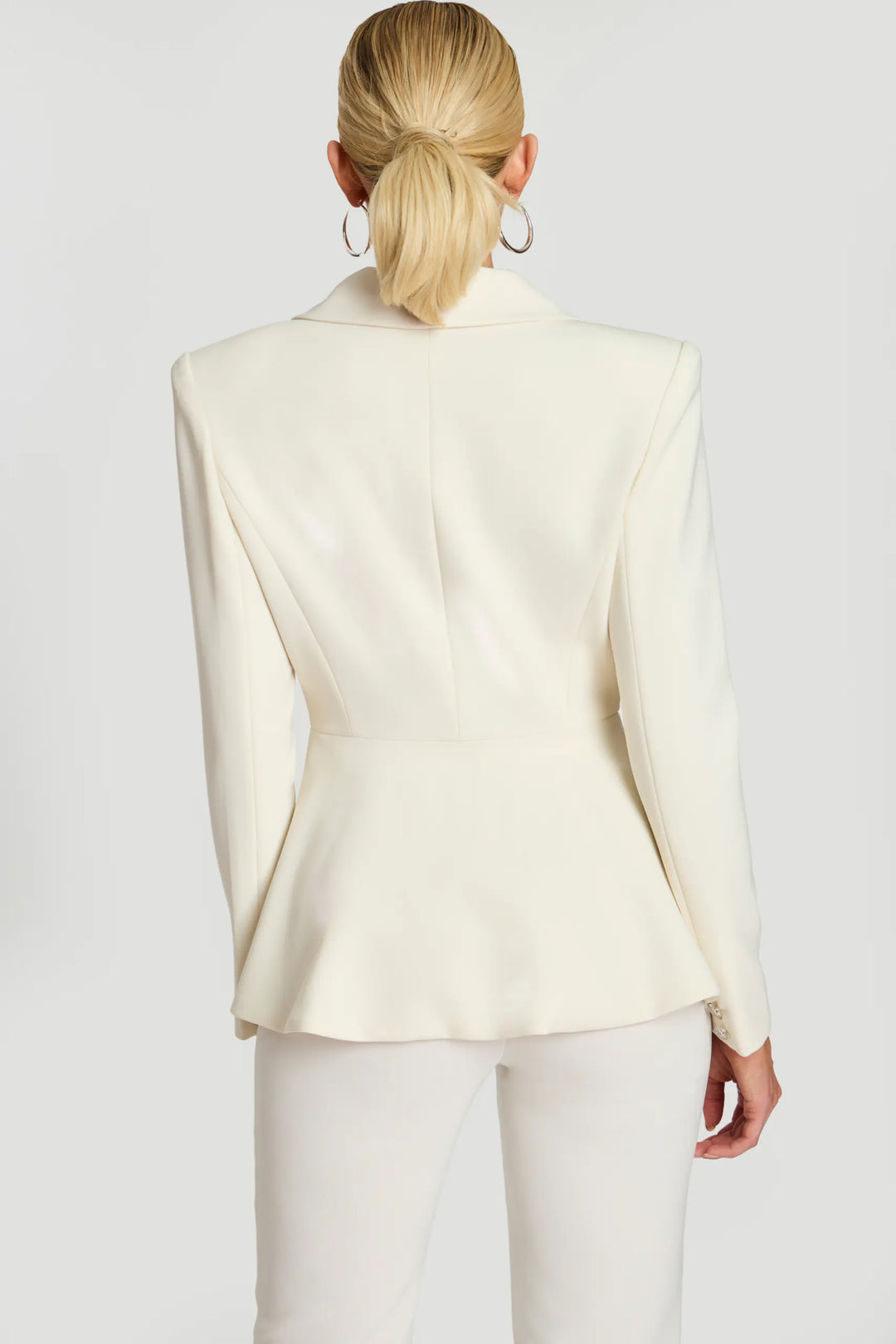 Jovani 46454 shawl lapel peplum fitted blazer view 4