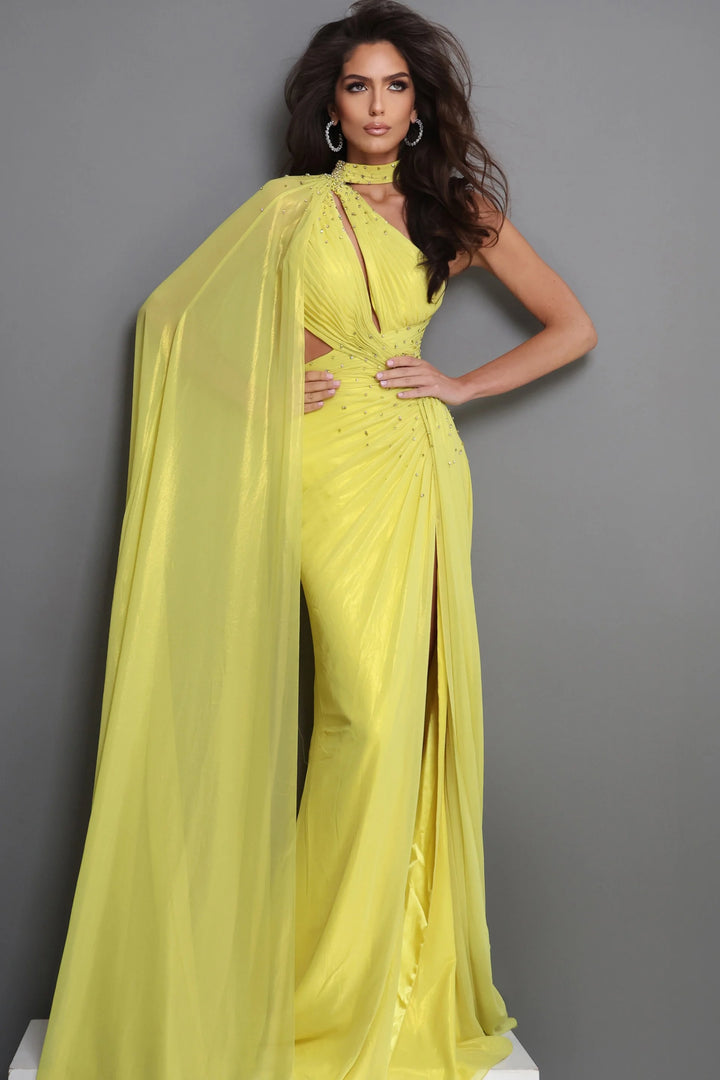 Jovani 48058 Asymmetric Choker Cutout Pageant Dress