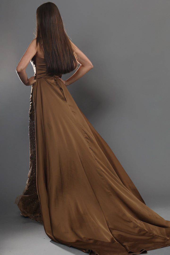 Jovani 48142 Strapless Sleeveless Ruched Satin Evening Dress