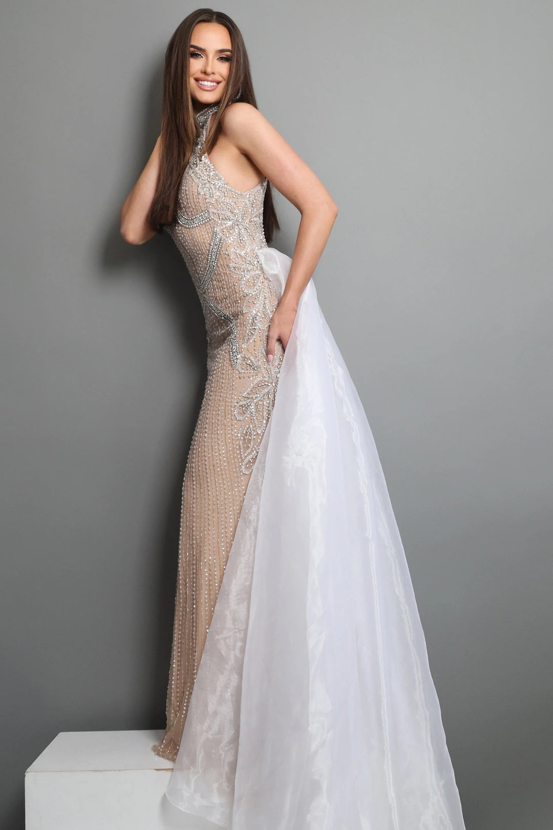 Jovani 49005 Beaded Halter Pageant Dress