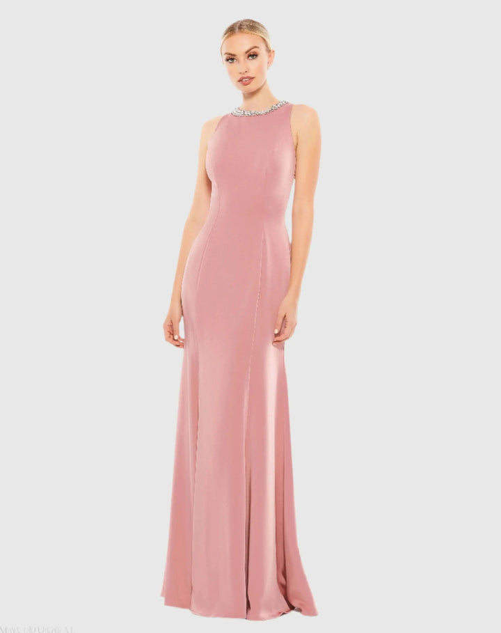 Mac Duggal 49093 Embellished Neck Trumpet Gown