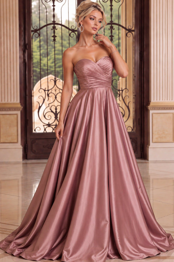 Jovani 49688 Strapless Sweetheart Ruched A-Line Evening Gown, front