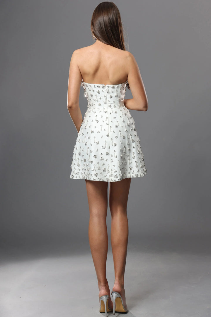 Jovani 51615 Crystal Embellished A Line Mini Dress