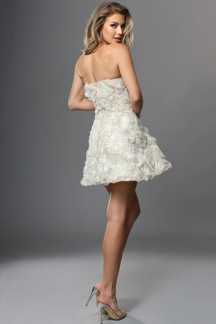 Jovani 52558 Straight Strapless Structured Bridal Shower Dress