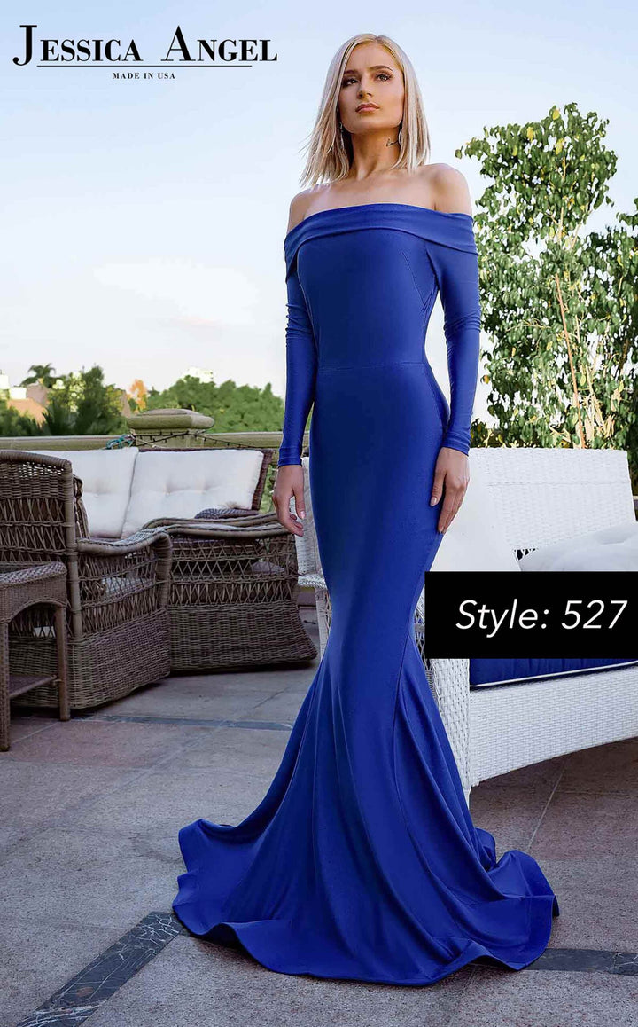 Jessica Angel 527 long sleeve mermaid gown front view