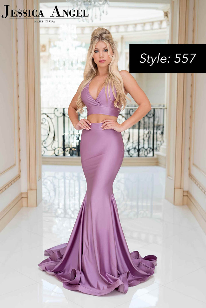 Jessica Angel 557 cutout evening gown front view