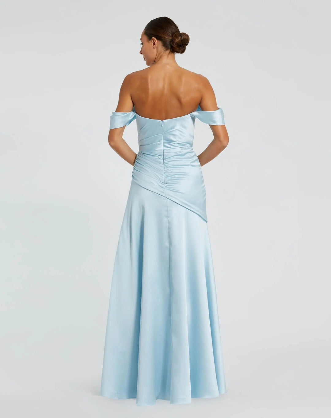 Mac Duggal 56037 Satin Off The Shoulder Crossover Gown