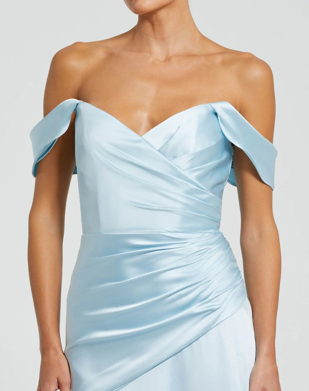 Mac Duggal 56037 Satin Off The Shoulder Crossover Gown