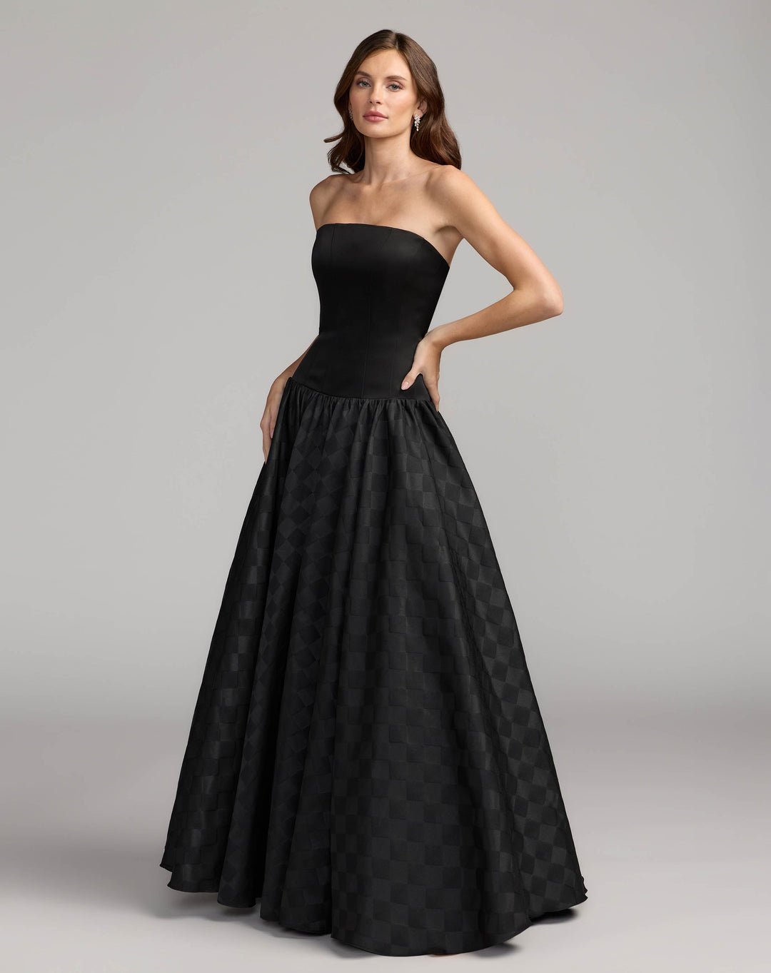 Mac Duggal 56269 Strapless Satin Drop Waist Gown