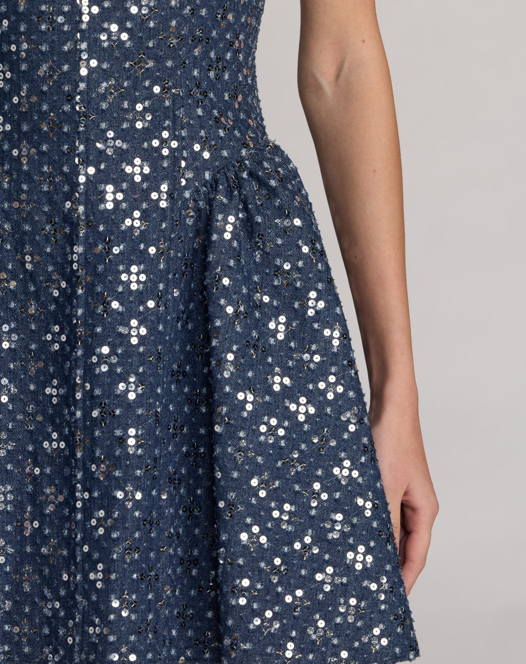 Mac Duggal 56299 Blue Sleeveless Sequin Denim Mini Dress