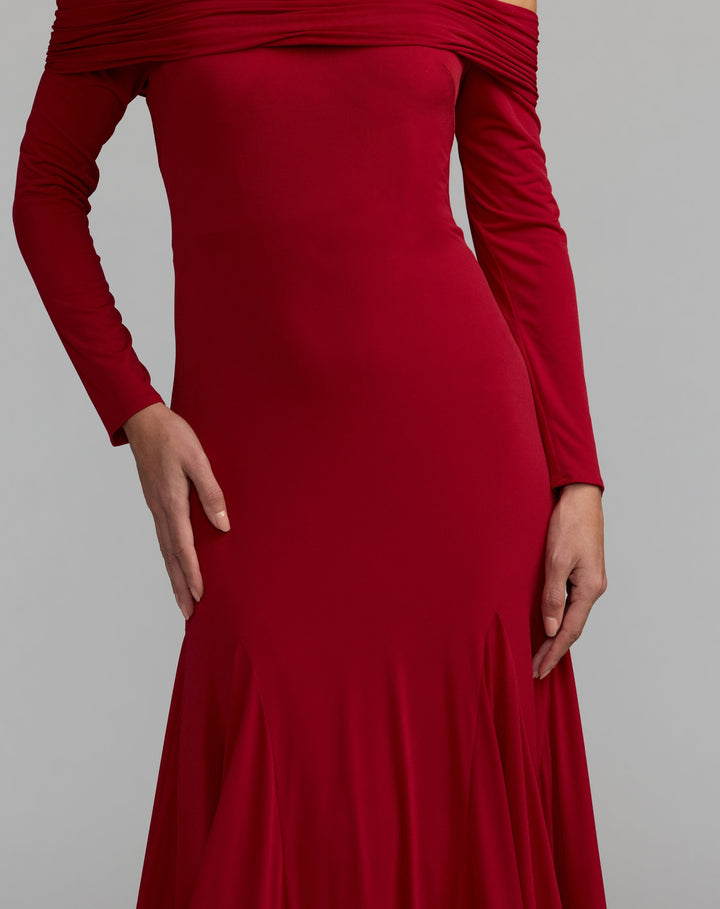 Mac Duggal 56354 Off The Shoulder Long Sleeve Trumpet Gown